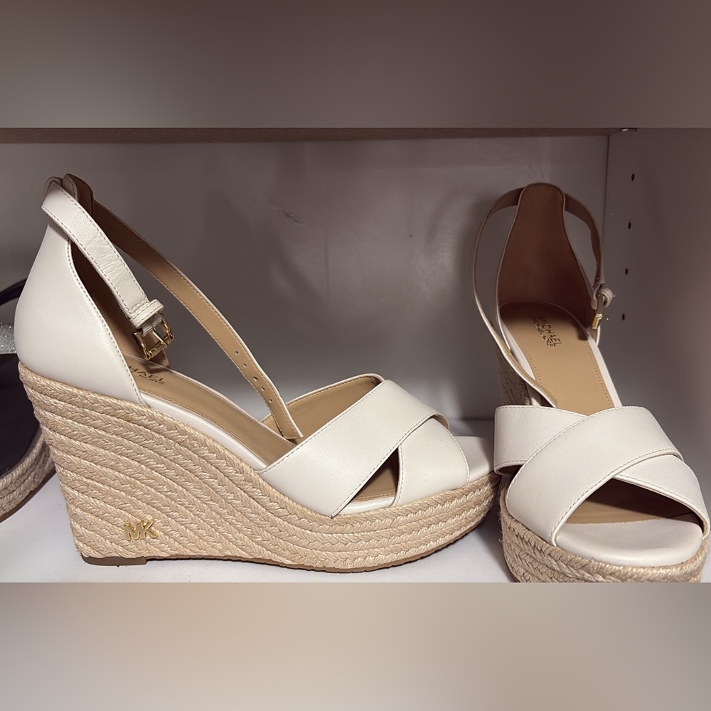 Michael Kors Cream Wedge Sandals